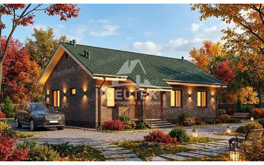 Проект узкого одноэтажного дома с тремя спальнями - LK-285