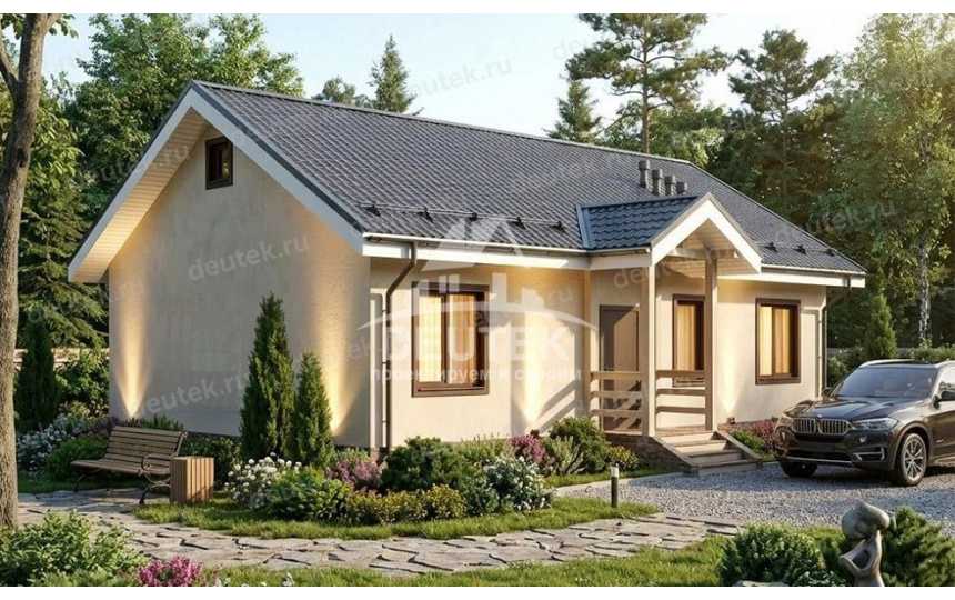 Проект квадратного одноэтажного дома с размерами 13 м на 13 м - LK-340