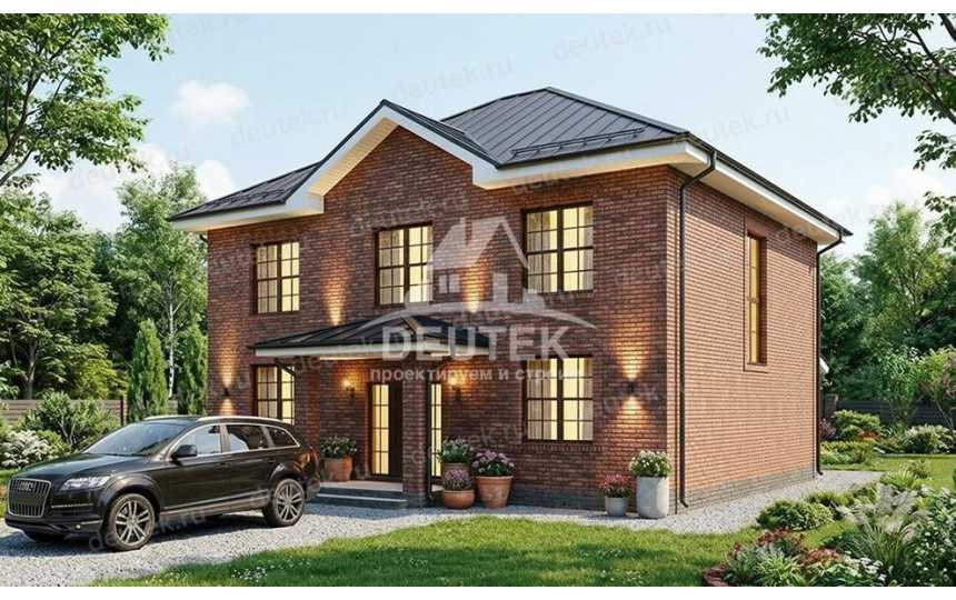 Проект загородного двухэтажного дома с четырьмя спальнями - LK-361