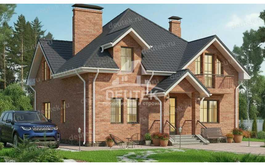 Проект квадратного двухэтажного дома с размерами 11 м на 11 м - LK-362