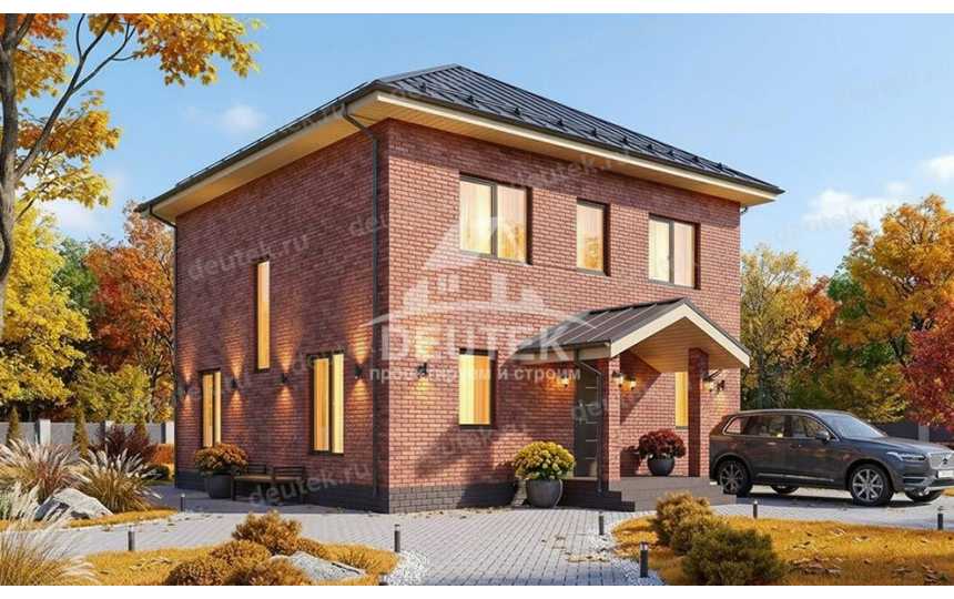 Проект дачного двухэтажного дома из газобетона - LK-370