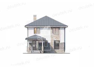 Проект двухэтажного жилого дома в европейском стиле с террасой KVR-42