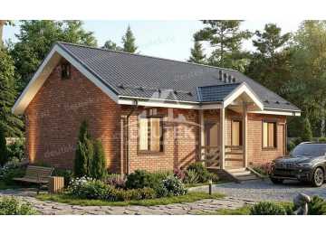 Проект квадратного одноэтажного дома с размерами 13 м на 13 м - LK-284