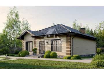 Проект узкого одноэтажного дома с площадью до 100 кв м - LK-308