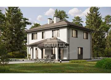 Проект жилого двухэтажного дома с размерами 13 м на 10 м - LK-316