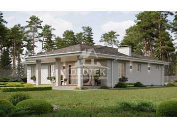 Проект жилого одноэтажного дома с гаражом - LK-320