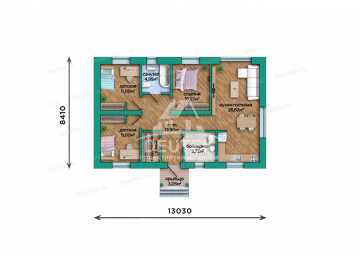 Проект узкого одноэтажного дома из газобетонного блока - LK-345