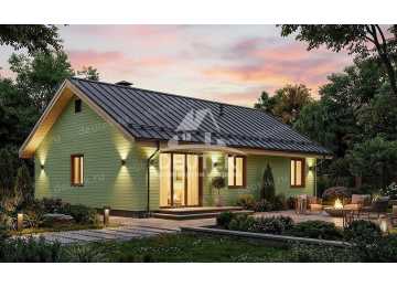 Проект дачного одноэтажного дома с тремя спальнями - LK-350