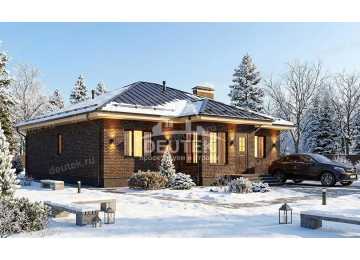 Проект загородного одноэтажного дома из керамического блока - LK-351