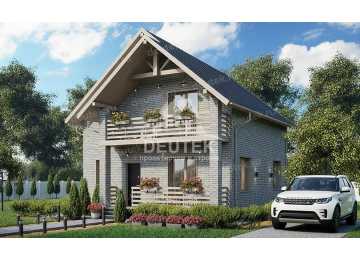 Проект квадратного двухэтажного дома с четырьмя спальнями - LK-356