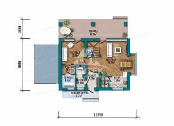 Проект узкого двухэтажного дома из газобетона - LK-357