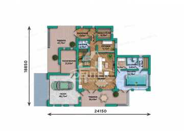 Проект современного трехэтажного дома с бассейном, сауной и гаражом - LK-369