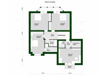 Проект двухэтажного дома с цокольным этажом и гаражом - D5