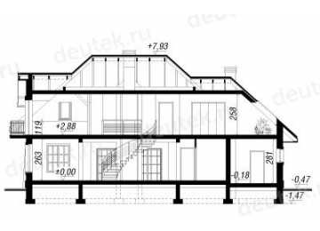 Проект жилого двухэтажного дома из керамоблоков с двухместным гаражом и эркером - SK-6 SK-6