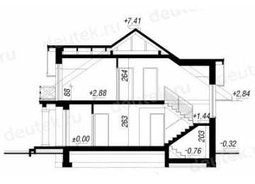 Проект двухэтажного дома из керамоблоков с кабинетом и эркером - SK-11 SK-11