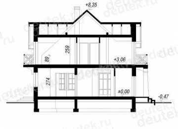Проект двухэтажного дома с жилой мансардой и гаражом  SM-10 SM-10