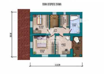 Проект узкого двухэтажного дома с кабинетом SRK-8