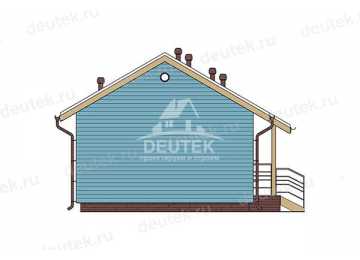 Проект узкого одноэтажного дома с площадью 50 кв м - LK-289