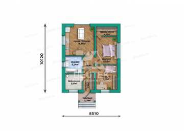 Проект жилого одноэтажного дома с двумя спальнями - LK-293