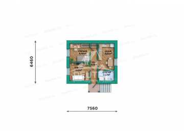 Проект дачного одноэтажного дома с площадью до 50 кв м - LK-295