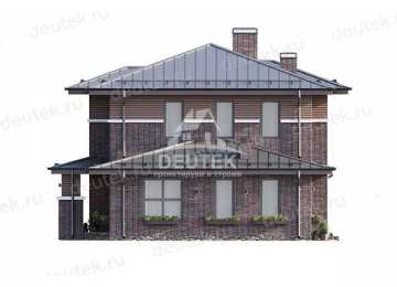 Проект узкого двухэтажного дома с большими окнами и тренажерным залом - LK-299