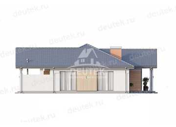 Проект загородного одноэтажного дома с баней и двумя террасами - LK-301