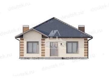 Проект узкого одноэтажного дома с площадью до 100 кв м - LK-308