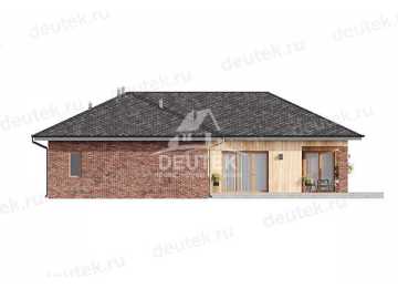 Проект квадратного одноэтажного дома с двухместным гаражом - LK-310