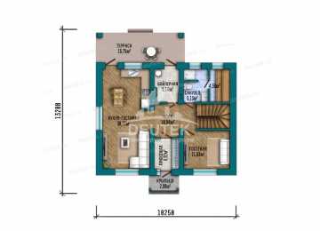 Проект жилого двухэтажного дома с пятью спальнями - LK-311
