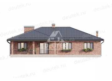 Проект квадратного одноэтажного дома с одноместным гаражом - LK-315