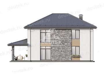 Проект загородного двухэтажного дома с большими окнами - LK-319