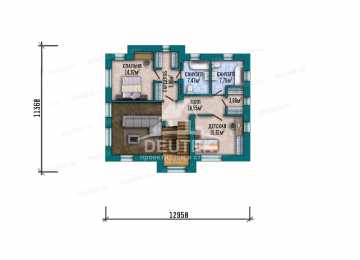 Проект узкого двухэтажного дома с большими окнами и тренажерным залом - LK-327