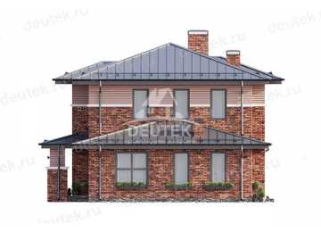 Проект узкого двухэтажного дома с большими окнами и тренажерным залом - LK-327