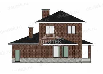 Проект дачного двухэтажного дома с одноместным гаражом - LK-334