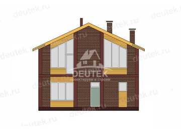 Проект жилого двухэтажного дома с большими окнами - LK-335