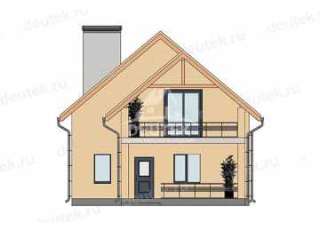 Проект квадратного двухэтажного дома с мансардой - LK-352