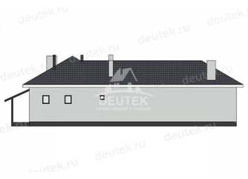 Проект углового одноэтажного дома с баней - LK-355