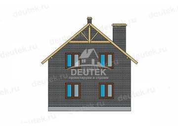 Проект квадратного двухэтажного дома с четырьмя спальнями - LK-356