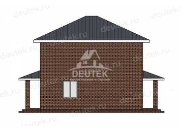 Проект квадратного двухэтажного дома с тремя спальнями - LK-358