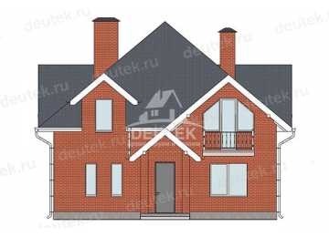 Проект квадратного двухэтажного дома с размерами 11 м на 11 м - LK-362