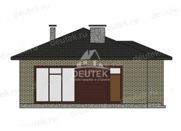 Проект квадратного одноэтажного дома из газобетонного блока - LK-365