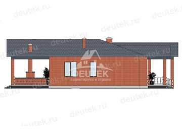 Проект узкого одноэтажного дома с двухместным гаражом - LK-377