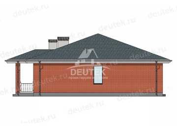Проект квадратного одноэтажного дома с кабинетом - LK-380
