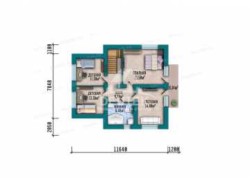 Проект дома с мансардой 150,91 м² — 4 спальни, большая терраса и современный фасад - LK-543 
