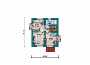 Проект дома с мансардой 115,95 м² — 3 спальни, светлая планировка и современный фасад - LK-544