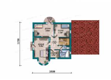 Проект дома с мансардой 210,44 м² — 3 спальни, большая терраса и гараж на 2 авто - LK-546