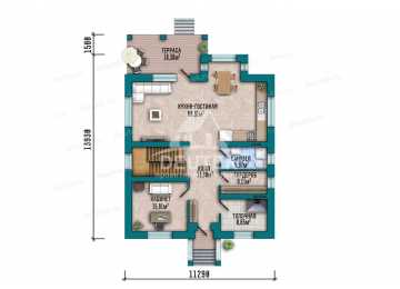 Проект двухэтажного дома 200,37 м² — 3 спальни, просторная кухня‑гостиная и терраса - LK-547