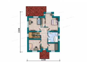 Проект двухэтажного дома 200,37 м² — 3 спальни, просторная кухня‑гостиная и терраса - LK-547