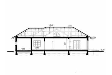 Проект дома для узкого участка с камином и гаражом 11 на 18 метров DTA10030