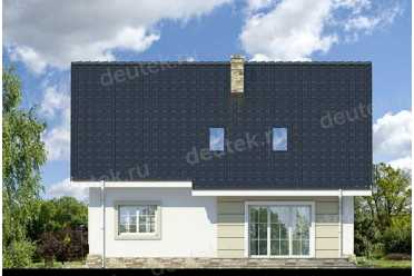 Проект европейского дома с мансардой и камином 9 на 11 метров DTA100107